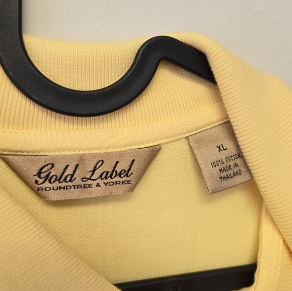 Roundtree & Yorke Polo Shirt Gold Label Yellow XL - Picture 3 of 5
